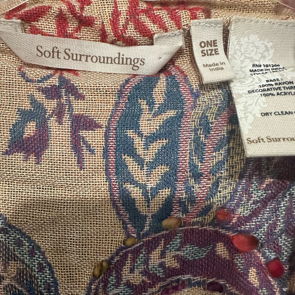 Soft Surroundings Multicolor Paisley Wrap - Picture 3 of 5